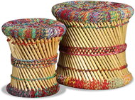 Chairs chindi design 2 pcs multicoloured bamboo - Stool