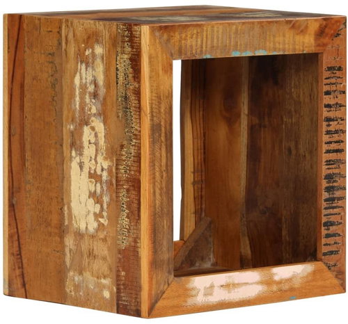 Stool 40 × 30 × 40 cm solid recycled wood - Stool - Main image