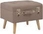 Stool with storage 40 cm brown textile - Stool