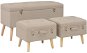 Chairs with storage 3 pcs beige textile - Stool