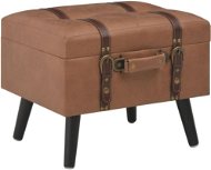 Stool with storage 40 cm brown faux leather - Stool