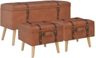 Chairs with storage 3 pcs bronze faux leather - Stool