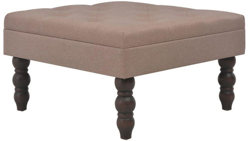 Stool brown 60 × 60 × 36 cm polyester - Stool - Main image