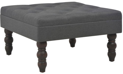 Stool dark grey 60 × 60 × 36 cm polyester - Stool - Main image