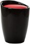 Stool with storage black and red faux leather - Stool