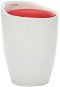 Stool with storage white and red faux leather - Stool