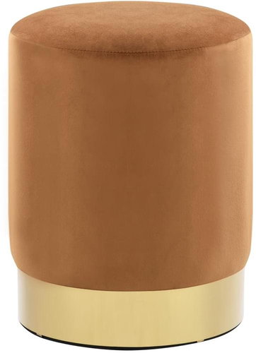 Stool brown and gold velvet - Stool - Main image