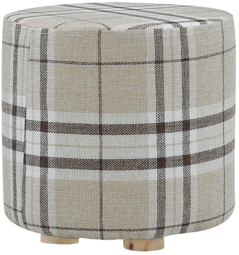 Chair checkered textile round - Stool - Main image