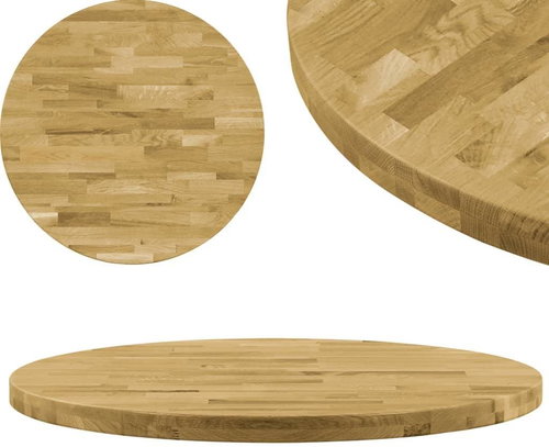 Round Solid Oak Table Top 44mm 700mm - Table Top - Main image