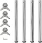 4 table legs with adjustable height, chrome plated, 710 mm - Table Legs