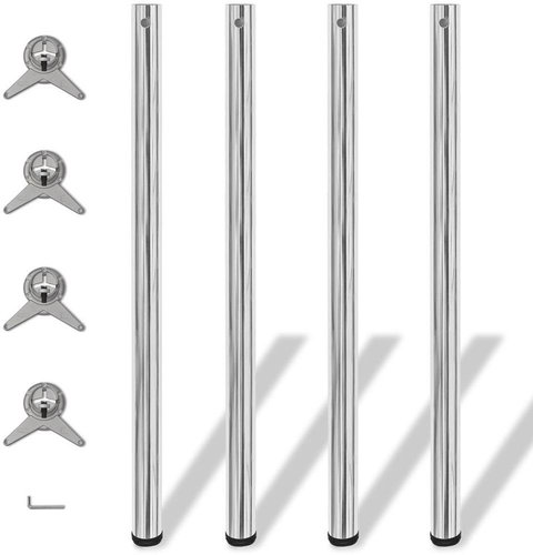 4 height adjustable table legs chrome 1100 mm - Table Legs - Main image
