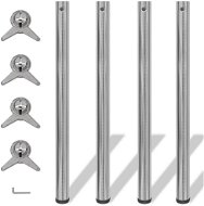 4 table legs with adjustable height, brushed nickel, 870 mm - Table Legs