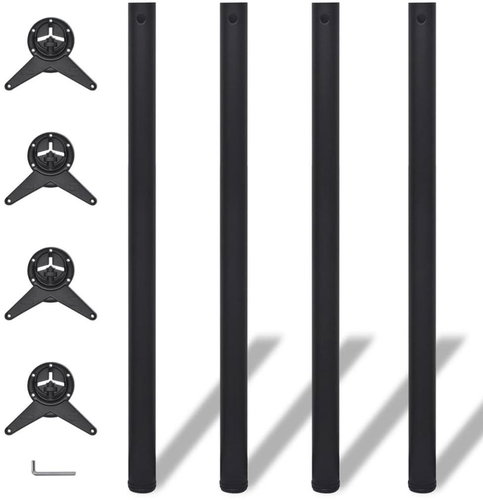 4 height-adjustable table legs 1100 mm black - Table Legs - Main image