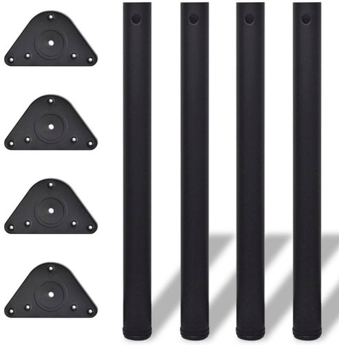4 table legs with adjustable height black, 710 mm - Table Legs - Main image