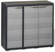 Garden storage cabinet with 2 shelves black-grey - Garden Storage Cabinet