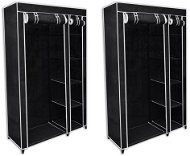 Wardrobe Fabric cabinets 2 pcs black - Šatní skříň