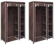 Textile cabinets 2 pcs brown - Wardrobe