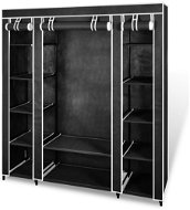 Fabric wardrobe with compartments and rods 45x150x176 cm black - Wardrobe