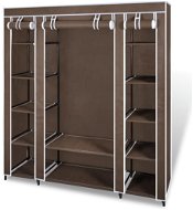 Fabric wardrobe with compartments and rods 45x150x176 cm brown - Wardrobe