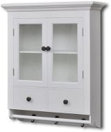 Wooden Kitchen Wall Cabinet with Glass Door, White - Cabinet