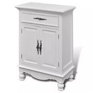 Wooden Cabinet with 2 Doors and 1 Drawer, White - Cabinet