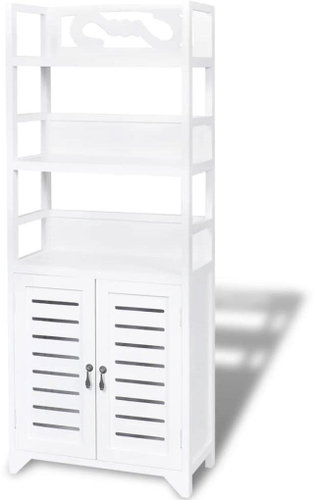 Bathroom Cabinet ''Albuquerque'' Wood, White 46x24x117,5cm - Bathroom Cabinet - Main image