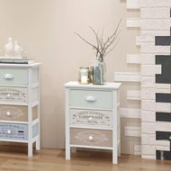 French Style Storage Cabinet with 3 Drawers, Wooden - Cabinet