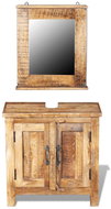 Cabinet under the Sink and Mirror Solid Mangrove Wood - Bathroom Cabinet