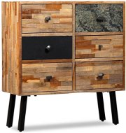 Side Cabinet with 6 Drawers Recycled Teak 70 × 30 × 76cm - Cabinet