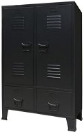 Industrial Style Metal Cabinet 67 × 35 × 107cm Black - Wardrobe