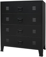 Cabinet with Drawers, Metal, Industrial Style 78x40x93cm Black - Wardrobe