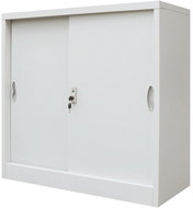Office Cabinet with Sliding Doors, Metal 90x40x90cm Grey - Office Drawer