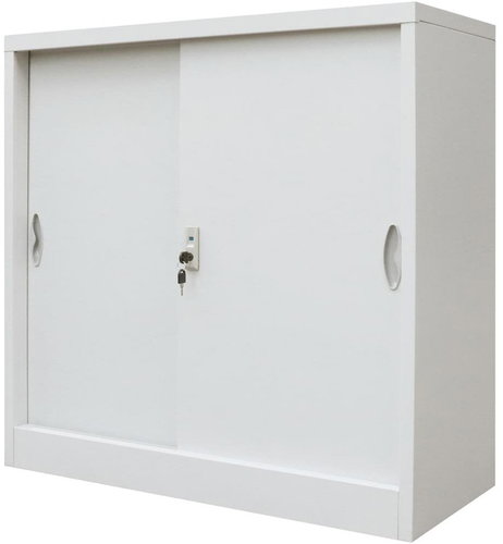 Office Cabinet with Sliding Doors, Metal 90x40x90cm Grey - Office Drawer - Main image