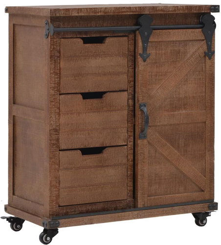 Storage Cabinet made of Solid Fir Wood 64x33,5x75cm Brown - Cabinet - Main image