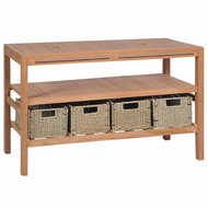 Under-basin Cabinet with 4 Baskets, Solid Teak 132 × 45 × 75cm - Bathroom Cabinet