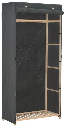 Wardrobe grey 79 × 40 × 170 cm textile - Wardrobe - Main image