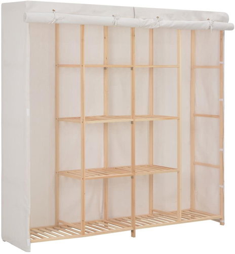 Wardrobe white 173 × 40 × 170 cm textile - Wardrobe - Main image