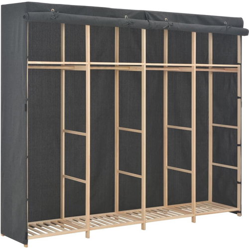 Wardrobe grey 200 × 40 × 170 cm textile - Wardrobe - Main image