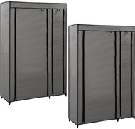 Folding wardrobes 2 pcs grey 110 × 45 × 175 cm textile - Wardrobe