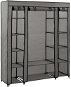 Wardrobe with compartments and rods grey 150x45x176 cm textile - Wardrobe