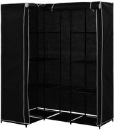 Corner wardrobe black 130 × 87 × 169 cm - Wardrobe