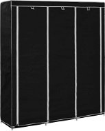 Wardrobe with compartments and rods black 150x45x175 cm textile - Wardrobe