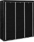 Šatníková skriňa s priehradkami a tyčami čierna, 150 x 45 x 175 cm, textil - Šatníková skriňa