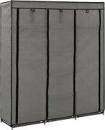 Wardrobe with compartments and rods grey 150x45x175 cm textile - Wardrobe