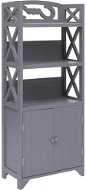 Bathroom cabinet grey 46 × 24 × 116 cm pavlovnia wood - Bathroom Cabinet