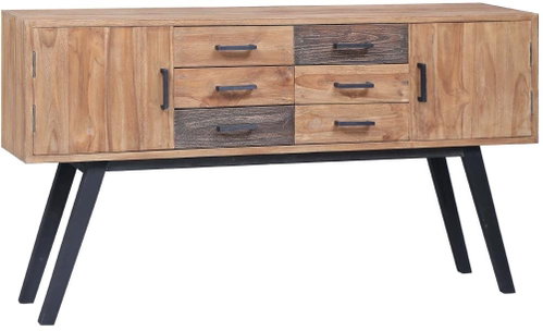 vodaXL Storage Cabinet 140 × 30 × 75cm Solid Teak - Cabinet - Main image