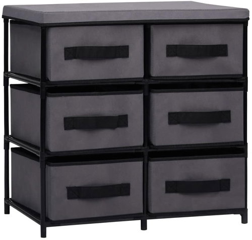 Storage cabinet with 6 drawers 55 × 29 × 55 cm grey steel - Cabinet - Main image