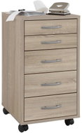 FMD Mobile cabinet with 5 drawers oak - Cabinet