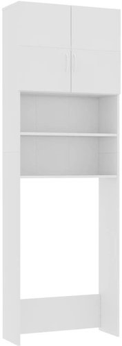 Cabinet above washing machine white 64 × 25,5 × 190 cm chipboard - Bathroom Cabinet - Main image