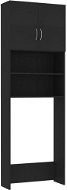 Skrinka nad práčku čierna, 64 × 25,5 × 190 cm, drevotrieska - Kúpeľňová skrinka